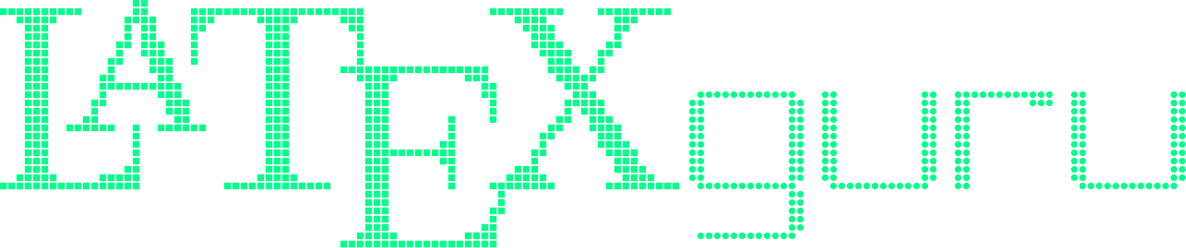 latex.guru logo — pixel-art banner